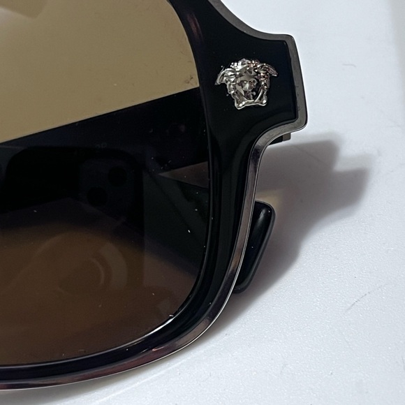 Versace Tortoise Shell Aviator Brown Gold Sunglasses - Picture 2 of 9